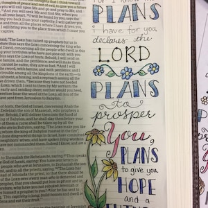 Bible Journaling Verse Art Margin Art Bookmark featuring Jeremiah 29:11, For I know the plans I have for you declares the Lord. image 3