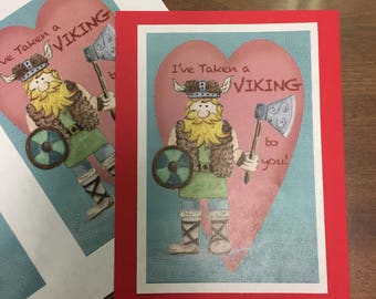 Printable Valentine Card - Ikey The Viking