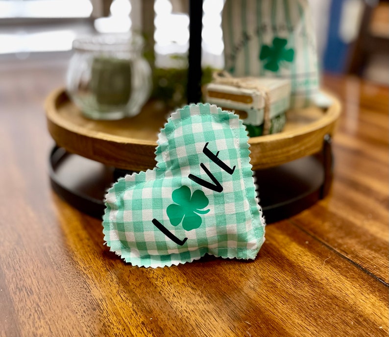 St. Patricks Day Tiered tray decor, Shamrock decor, Gnome decor, farmhouse decor image 8