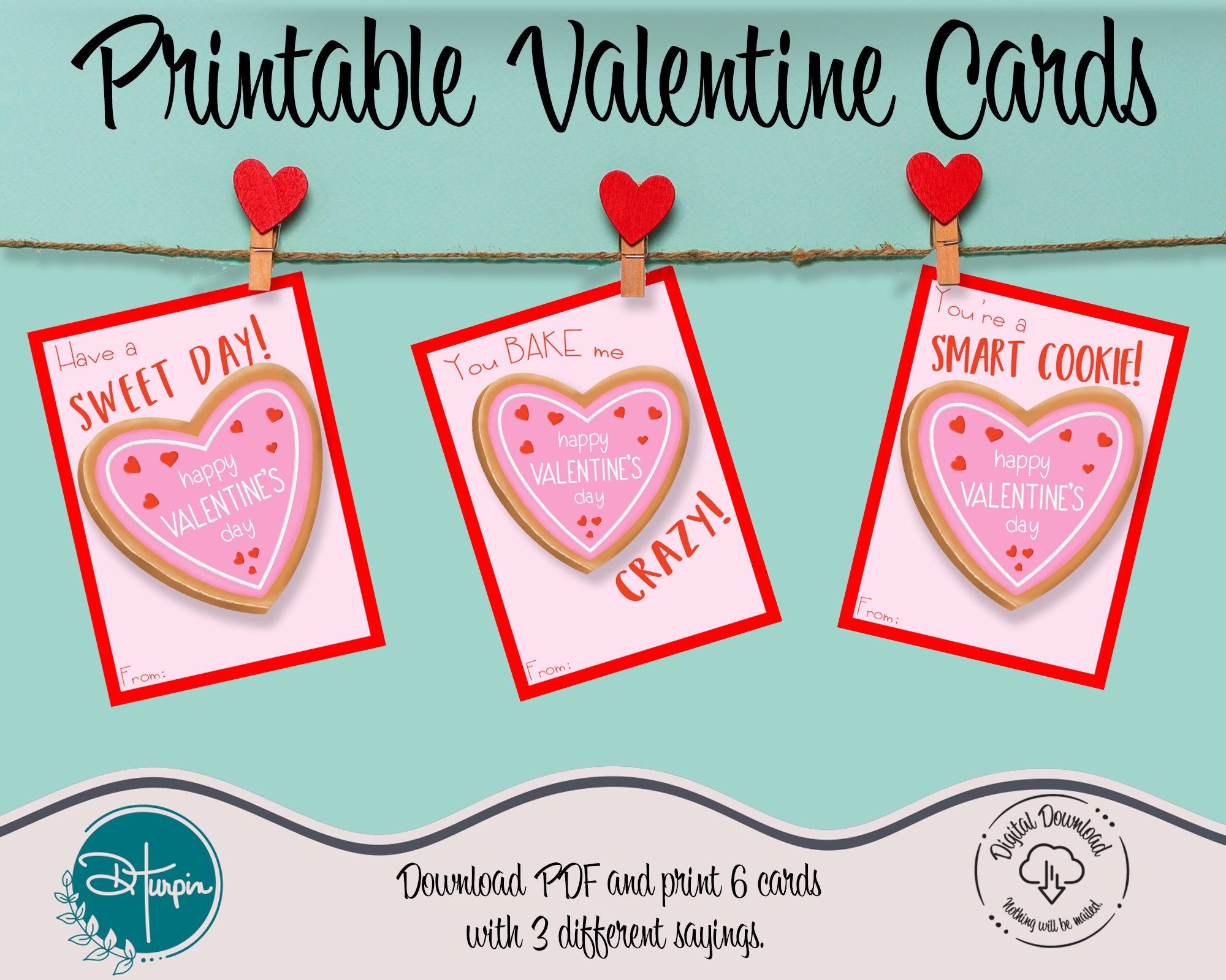 heart-cookie-valentine-cards-instant-download-kids-valentines-day-card-diy-printable-etsy for Free Printable Valentine Cards For Kids Pdf Heart Cookie Valentine Cards | INSTANT DOWNLOAD | Kids Valentines Day Card, DIY Printable - Etsy for Free Printable Valentine Cards For Kids Pdf