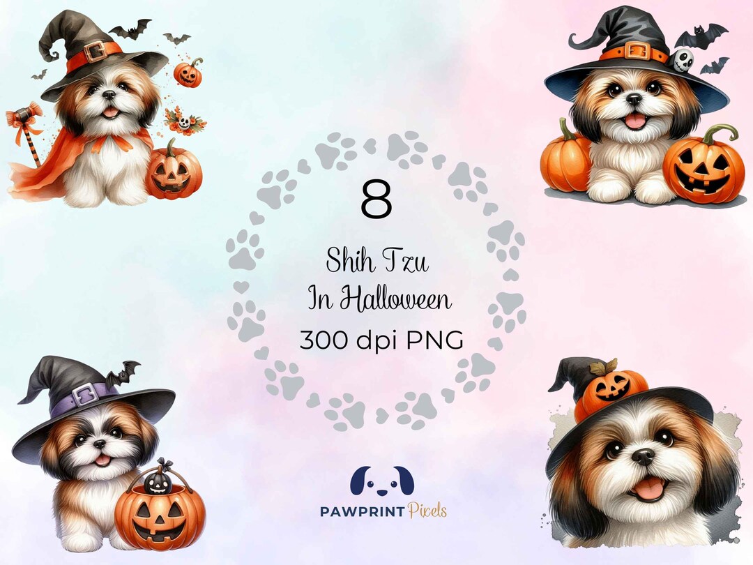 Shih Tzu in Halloween PNG Files | Lovable Dog in Disguise Digital Image ...