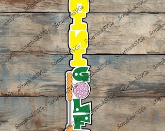 SVG Mini golf vertical summer title paper piecing scrapbook title family activity cutting machine file download file only