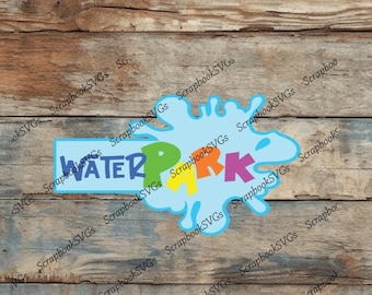 SVG water park splash pad pool beach vacation title paper piecing scrapbook title cutting machine file download file only