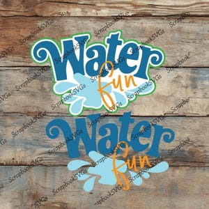 SVG Water fun splash pad sprinkler water park pool beach vacation paper piecing scrapbook title cutting machine file download file only