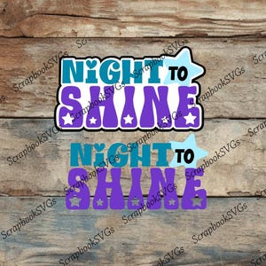 Archivo de máquina de corte de camisa para evento, descarga de archivo, SVG, título de baile de noche para brillar, celebración, fiesta de graduación, patchwork de papel, álbum de recortes, título, archivo de descarga solo