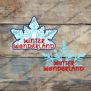 SVG Winter Wunderland Schnee Titel Papier Malerei Scrapbook Titel Schneidemaschine Datei Nur Download-Datei