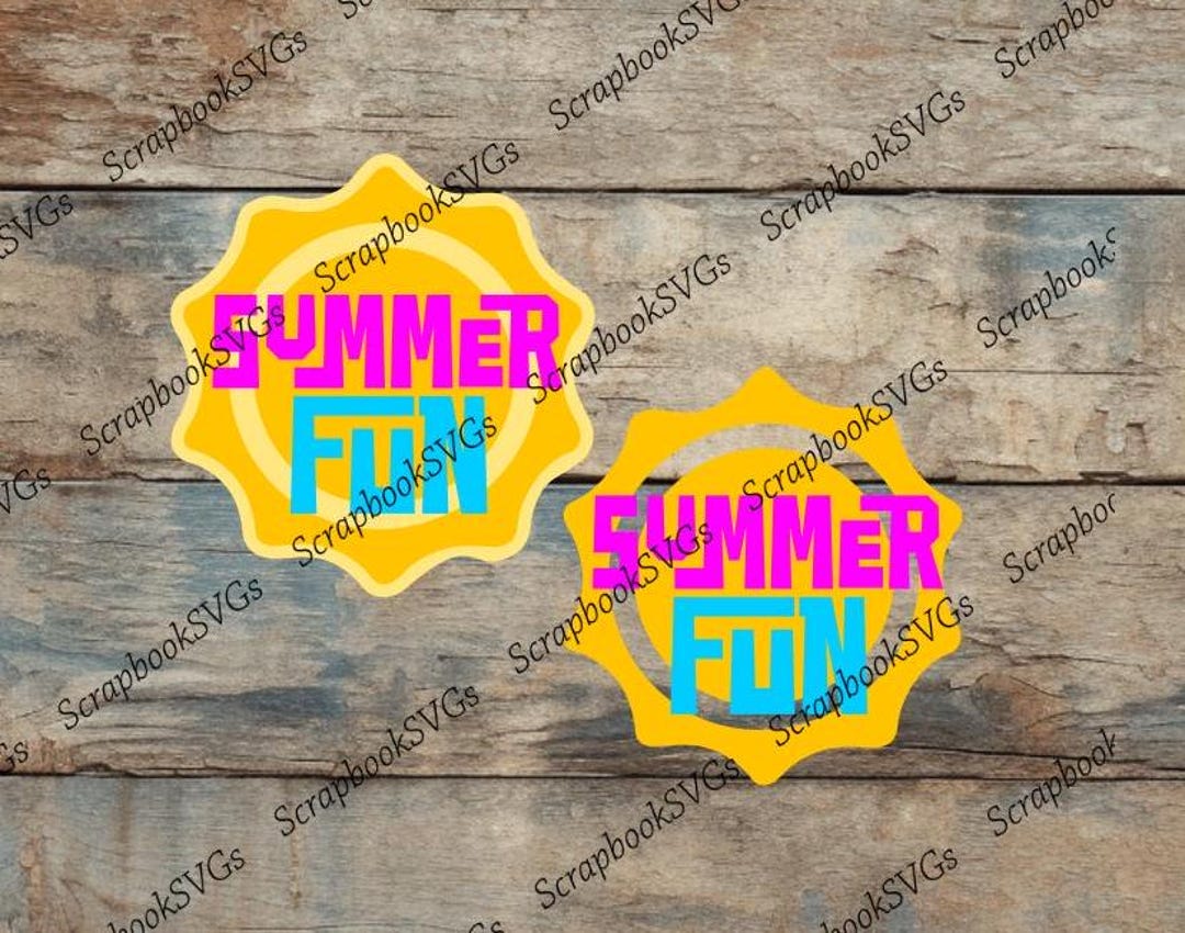 SVG Summer Fun Beach Water Pool Title Paper Piecing Scrapbook Title ...
