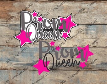 SVG de la reina del baile, título para álbum de recortes de baile escolar (descarga digital)