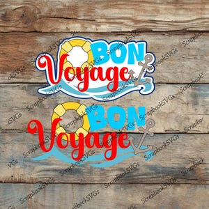 SVG Bon voyage crociera vacanza viaggio titolo cartaceo scrapbook titolo vacanza maglietta crociera maglietta macchina da taglio file download file onl