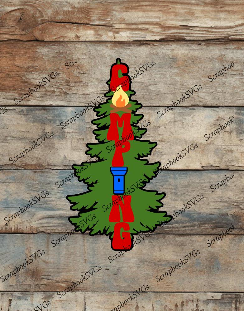 SVG Camping vacation travel title paper piecing scrapbook title shirt cutting machine file download file only