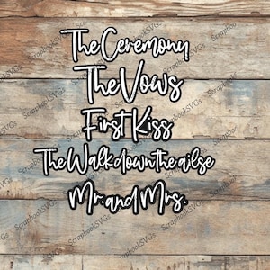 SVG Wedding Ceremony titolo cartaceo scrapbooking titolo decorazioni matrimonio macchina da taglio file download solo file