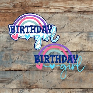 SVG compleanno ragazza compleanno titolo cartaceo pezzo scrapbook titolo ragazza compleanno maglietta file di taglio macchina da taglio file download solo file