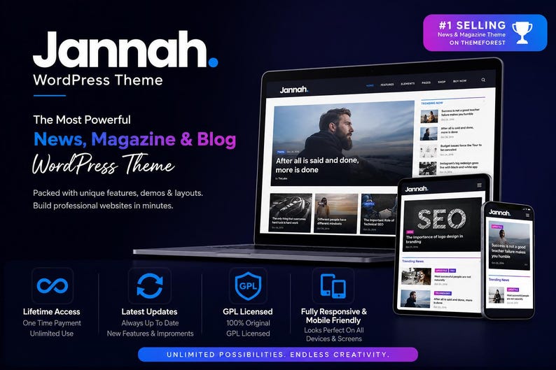 Jannah WordPress Theme – Newspaper Magazine News BuddyPress AMP Theme image 2
