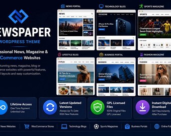 Newspaper – News & WooCommerce WordPress Theme 12.7.6 | Lifetime Access | Latest Updated Versions | GPL Licensed