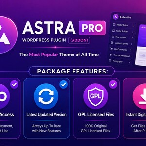Astra Pro WordPress Plugin (Addon) | Lifetime Access | Latest Updated Versions | GPL Licensed