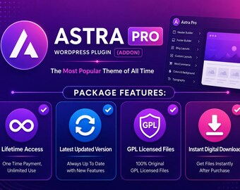 Astra Pro WordPress Plugin (Addon) | Lifetime Access | Latest Updated Versions | GPL Licensed