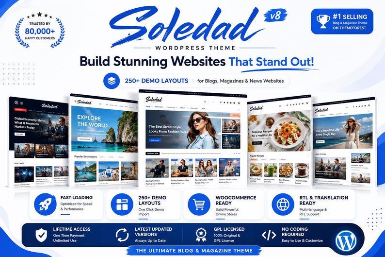 Soledad WordPress Theme 8.7.3 – Multipurpose, Newspaper, Blog & WooCommerce Theme image 2