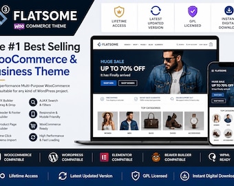 Flatsome WooCommerce Theme | Multi-Purpose Responsive Theme | Lifetime Access | Latest Updated Version | GPL Licensed