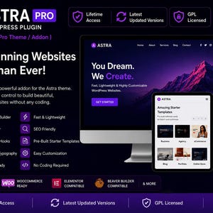 Astra Pro WordPress Plugin (Addon) | Lifetime Access | Latest Updated Versions | GPL Licensed
