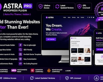 Astra Pro WordPress Plugin (Addon) | Lifetime Access | Latest Updated Versions | GPL Licensed