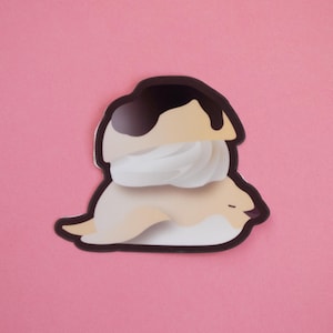 Pinguïnpatisserie: glanzende vinylsticker soesje