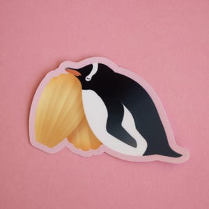 Pinguïnpatisserie: Madeleine glanzende vinylsticker