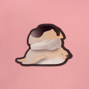 Penguin Patisserie: Adesivo de vinil brilhante Profiterole