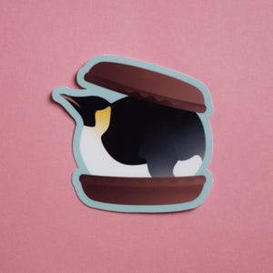 Pâtisserie Pingouin : Sticker vinyle glacé macaron