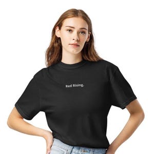Embroidered RedRising unisex T-shirt | 100% Cotton | dyed heavyweight t-shirt | Perfect Unisex  Gift Idea