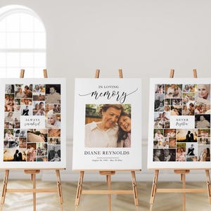 Funeral Photo Collage Template: Celebration of Life, Canva Editable (Set of 3, Instant Download)