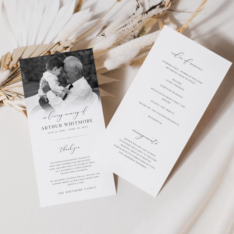 Double-sided Funeral Program Template: Celebration of Life, Canva ...