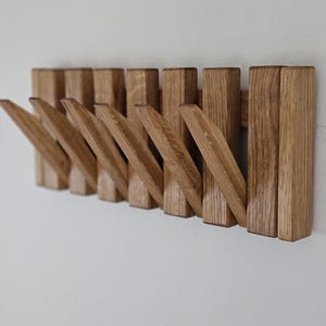 Oak wood Wall Mounted Piano Coat Rack,Flip down wall coat rack, Coat rack wall mount, Wooden wall hanger, Oak wood rack