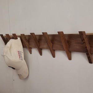 Modern oak rack with 5 hooks/ Wall Mount coat rack/ Oak coat rack/ Clothing rack/ Coat rack/ Hat rack/ Towel rack/ Wall coat rack.