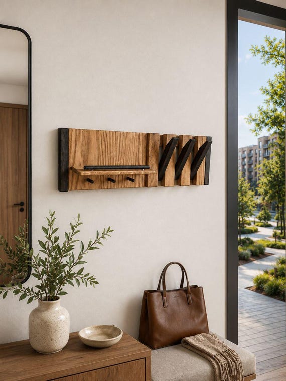 gewürzregal für wand WOLTU 2er Set, mit 4 Haken, 30 cm breit, Schwarz YAADU Aufbewahrungskorb Turkana geflochtener