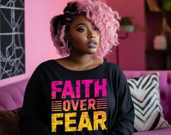Faith Over Fear PNG: Christian Sublimation Design (Digital Download)
