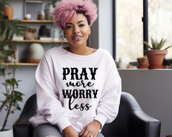 Pray More Worry Less Svg Png: Christian Bible Verse (Digital Download)