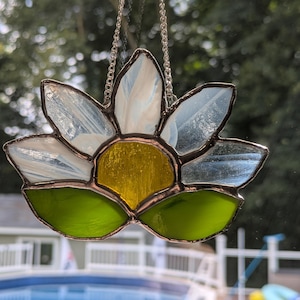 Stained Glass Daisy Suncatcher Gift Handmade