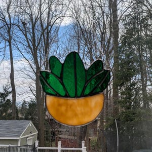 Stained Glass Hanging Plant Suncatcher Handmade