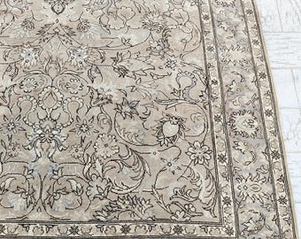 7x10 ヴィンテージ ヘリーズ 手織りエリアラグ オリエンタル ウール ブラウン ホームデコレーションラグ