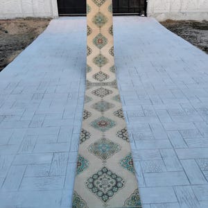 2x22 Runner rug, Muted extra long runner , Heriz rug runner  vintage, Antique long runner neutral, Stair rug, Turkish Rug, 2.4x21.8 Feet