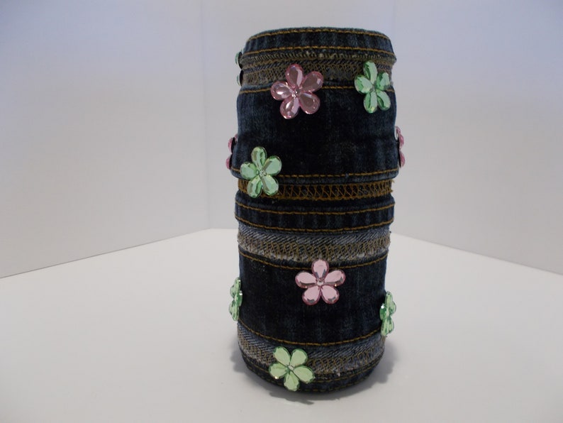 Recycled Denim Vase made from Seams