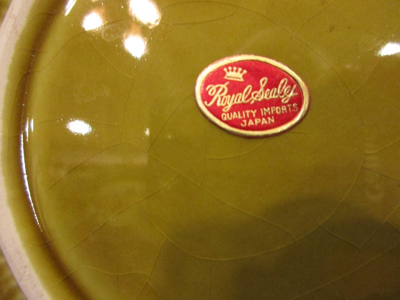 Retro Vintage Royal Sealy Imports Mushroom Relief Large Salad Bowl and 3 Smaller Bowls