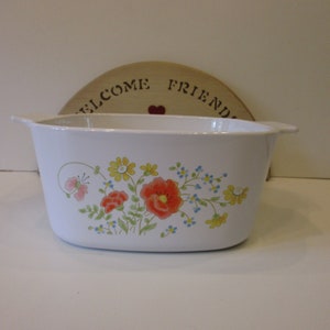 Vintage 3 Quart Square Casserole No Lid Wildflower (Corelle) by CORNING