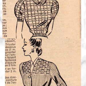 women&#39;s knitting patterns, vest, blouse, vintage jacket 1944 PDF in French