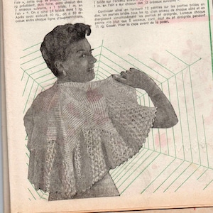 Vintage Crochet Shawl Pattern 1953 PDF in French