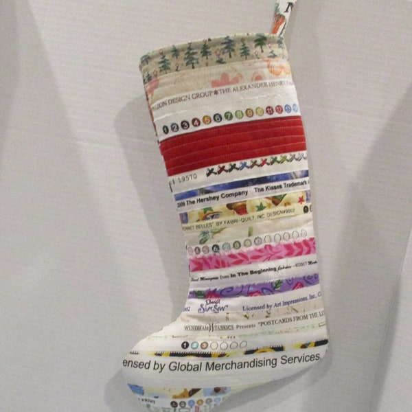 Selvage Edge Christmas Stocking, Great, Unique Gift for your Sewing Friends or Quilters