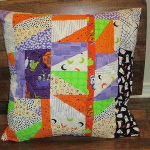 Halloween Coffins Pillow Cover Reversible with Modern Patchwork on Reverse Side 18 Cover image 4