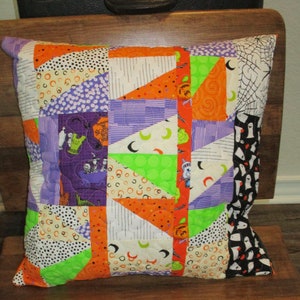 Halloween Coffins Pillow Cover Reversible with Modern Patchwork on Reverse Side 18 Cover image 5