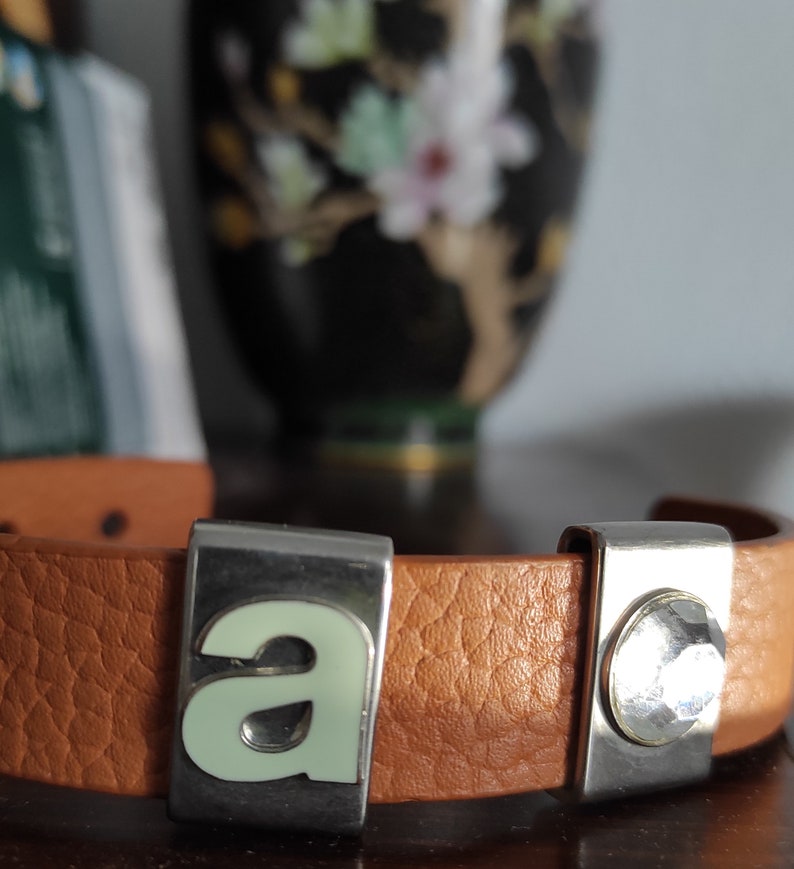 Cuff Bracelet GAP Vintage Faux Leather GAP Bracelet Wide Cuff Bracelet Initial Bracelet Vintage GAP