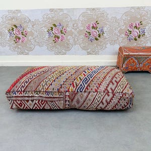 Ottoman Pouf, Decorative Floor Seat, Home Footrest, Bohemian Accent, Cozy Pouf, Living Room Chair, Meditation Pouf